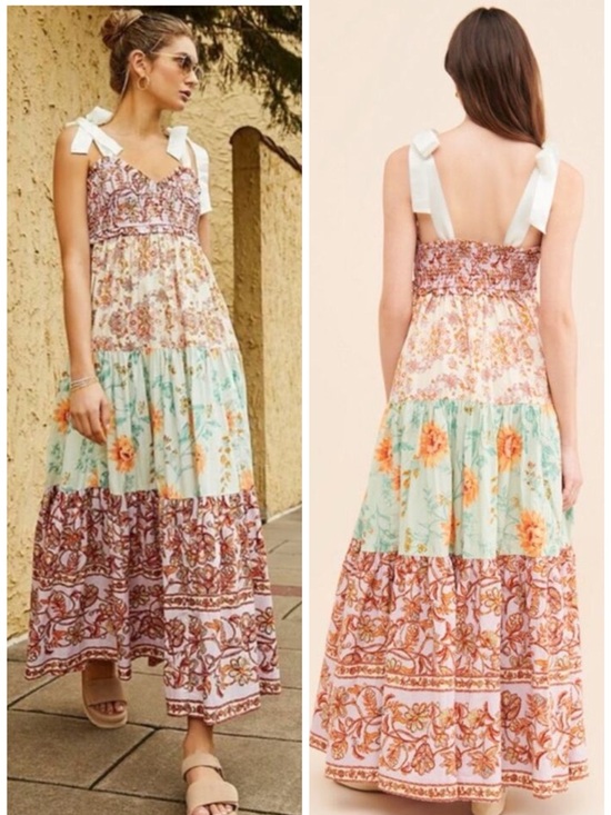 Free People Dresses & Skirts - Free People Bluebell Cotton Tiered Maxi Dress SZ XS